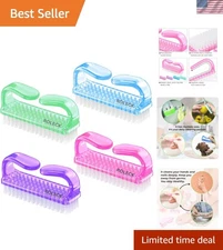 4 Pcs Nail Brush for Daily Use - 4 Different Kinds of Fingernail Brush with Plas