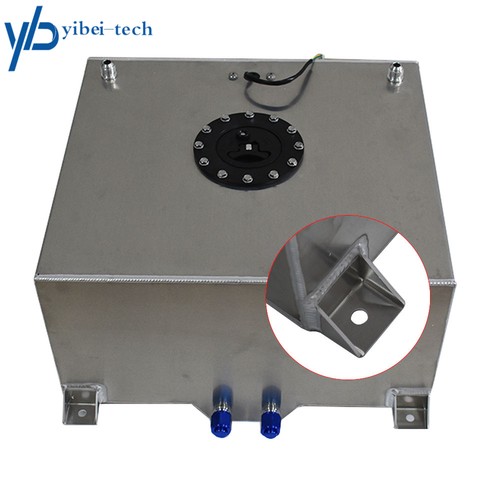 15 GALLON RACING DRIFT FUEL CELL TANK & LEVEL SENDER POLISHED ALUMINUM - Picture 6 of 6