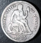 1885-P SEATED LIBERTY DIME