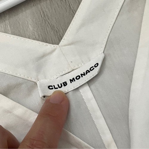 Club Monaco Shirt ruffle sleeveless crop womens White (small) minimalist chic - Picture 2 of 7