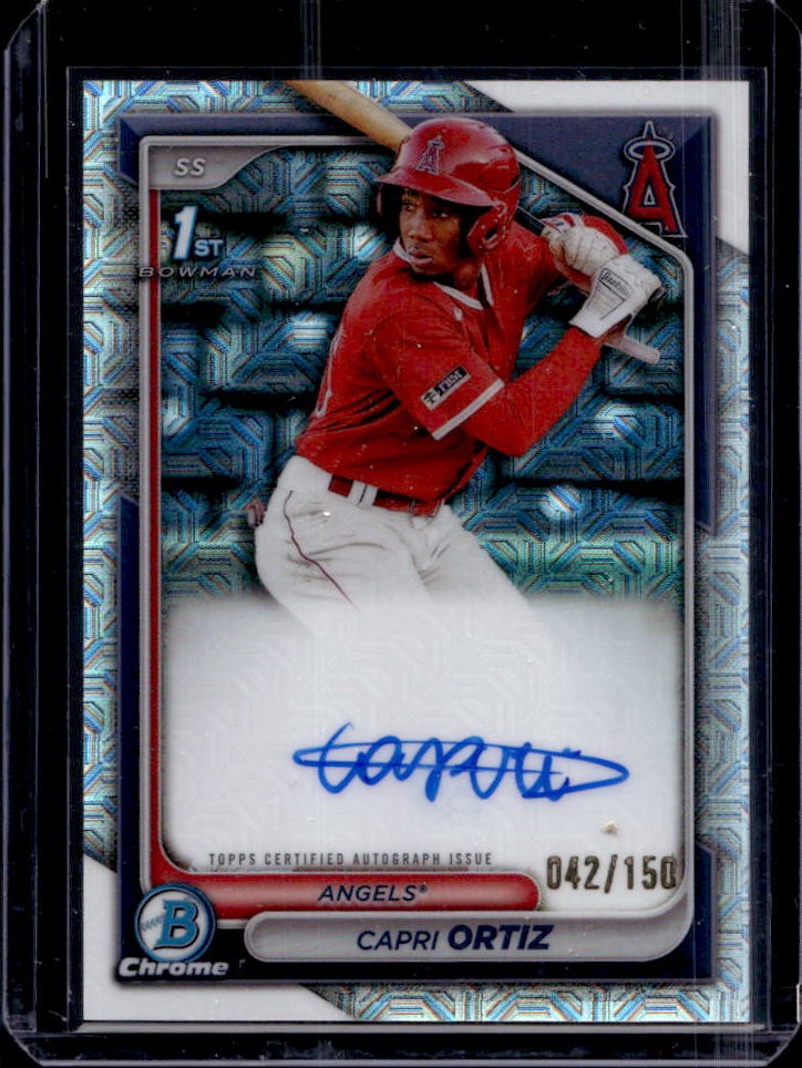 2024 Bowman Capri Ortiz Chrome Auto Choice 1st Prospect #42/150 Angels