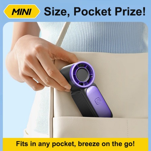 USB Rechargeable Mini Handheld Fan 6 Speeds Portable for Travel and Outdoors