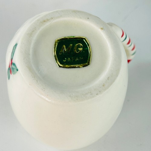 Vintage 4 Jeweled Rhinestone Eye Winking Santa Claus 3 oz Mini Mug - Picture 4 of 6