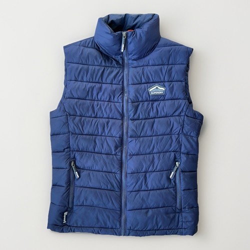 Superdry Vest Mens Size Medium Blue Puffer Fuji Jacket Quilted Preppy Outdoor