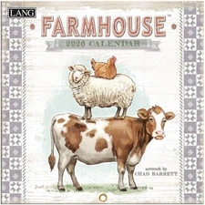 Companies, Farmhouse 2026 Mini Wall Calendar, 7'' X 7'', 12-Month Calendar with 