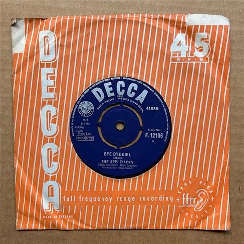APPLEJACKS BYE BYE GIRL 7" 1965 mit keinem Spiel mehr - schönes sauberes Exemplar -