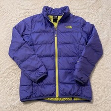 THE NORTH FACE Youth Girls 550 Down Puffer Jacket 10/12 Medium Purple Green