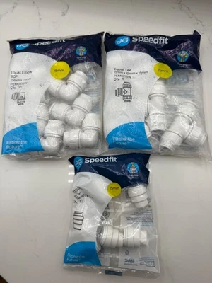 John Guest JG Speedfit 15 Rohrverschraubungen 5er oder 10er Pack (T-Stück/Bogen/Endanschlag)