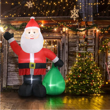 6 FT Lighted Christmas Inflatable Decoration, Inflatable Santa Claus With Large