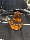 Vintage Murano Amber Glass, hand blown bird figurine
