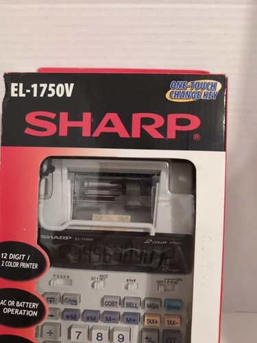 NIB Sharp EL-1750V Two-Color Printing Calculator Large 12 Digit LCD Display ST - Picture 6 of 15