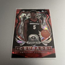 2020-21 PANINI PRIZM DRAFT PICKS ANTHONY EDWARDS CRUSADE RED ICE PRIZM RC