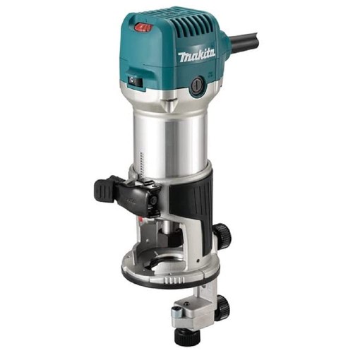 Makita RT0702CX4 240V 1/4" Router Laminado Recortadora Guía Base de inmersión + Juego de brocas - Imagen 3 de 7