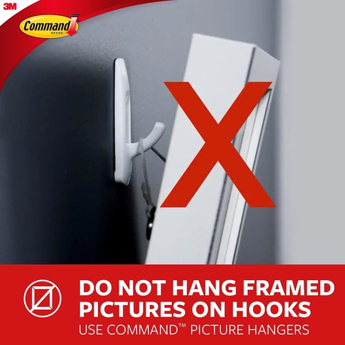 Command General Purpose Hooks Designer Holds 3lb White 2 Hooks & 4 Strips/Pack - Picture 7 of 9