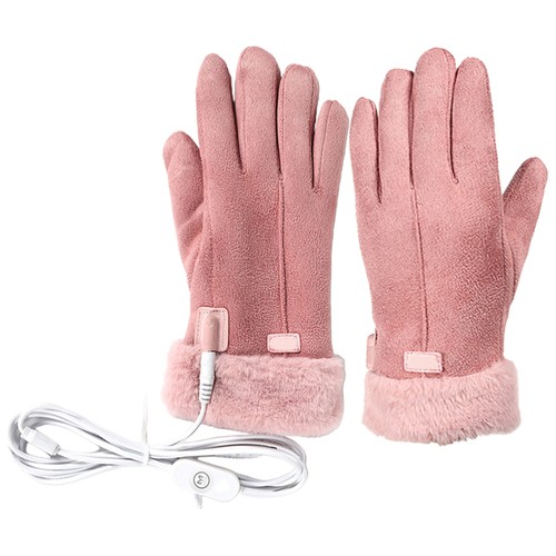 2 Sets Pink Heating Gloves Heated Winter with Warmers Built Fingers - Picture 11 of 12