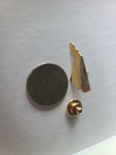 North Carolina State goldfarbene Anstecknadel von Avon, Brosche, Hutnadel, NC - Bild 7 von 7