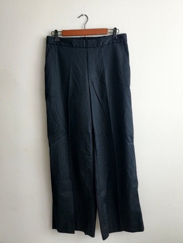 Banana Republic Hayden weites Bein Leinenmischung Überziehhose schwarz Größe Medium neu mit Etikett - Bild 5 von 9