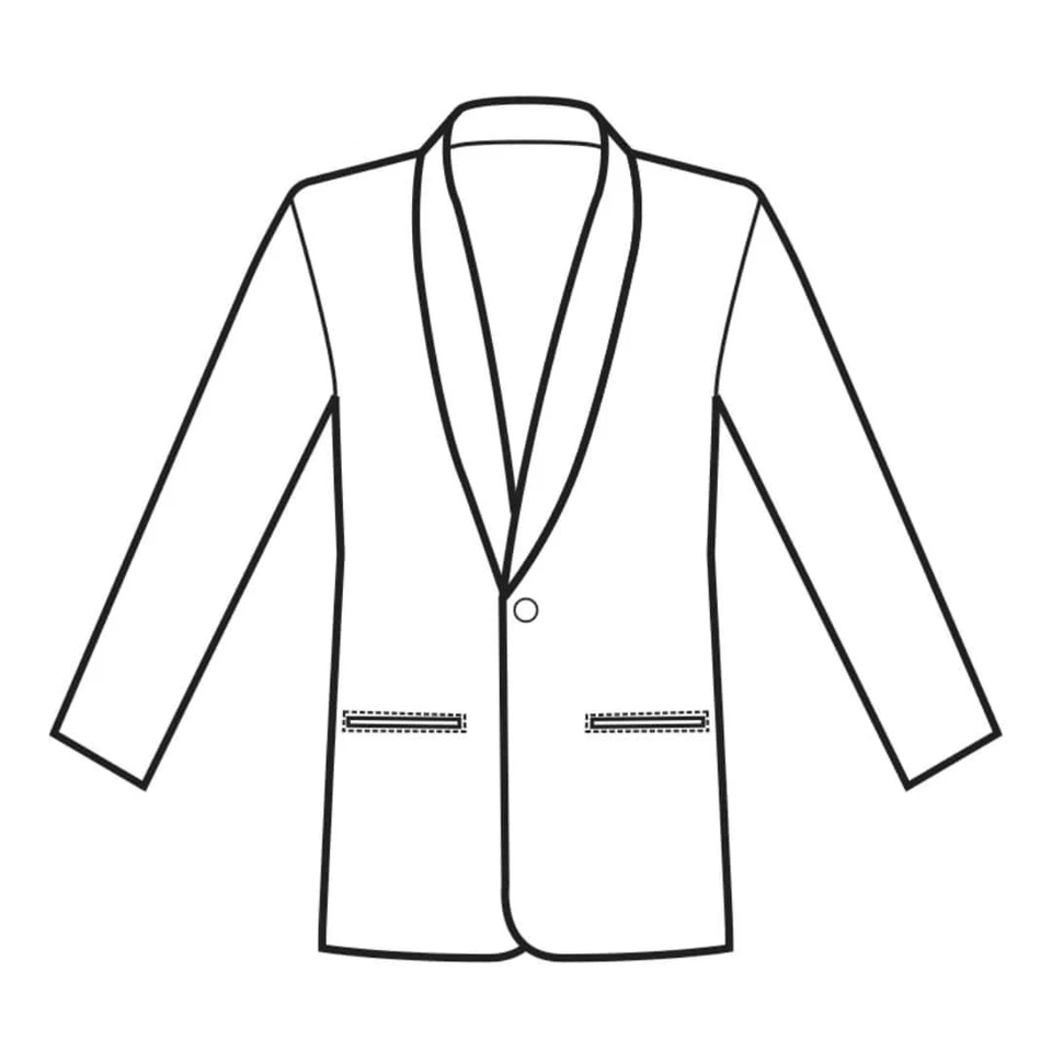 Giacca Cameriere Scialle Monopetto Nera Isacco - Divisa Cerimonie Catering - Immagine 2 di 3