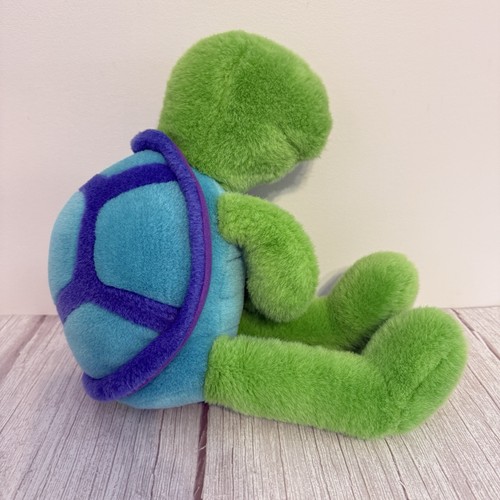 Juguete Manhattan Peluche Tortuga Tortuga Azul Púrpura Concha Años 90 Juguete Mascota Galopagos - Imagen 1 de 14