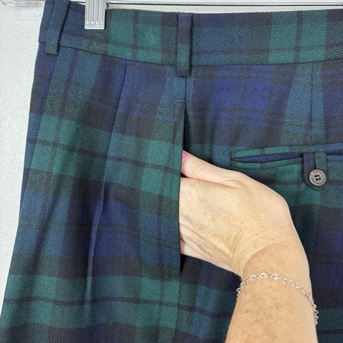 Polo Ralph Lauren Vintage Black Watch Tartan Wool Plaid Pants High Rise Size 35 - Picture 10 of 22