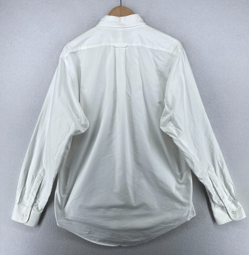 LANDS END Shirt Mens 16 35 Supima Hyde Park Oxford Button Down Cotton White - Picture 3 of 10