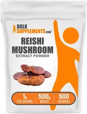 BulkSupplements Reishi Mushroom Extract Powder - 1g per Serving - 500g (1.1 lbs)
