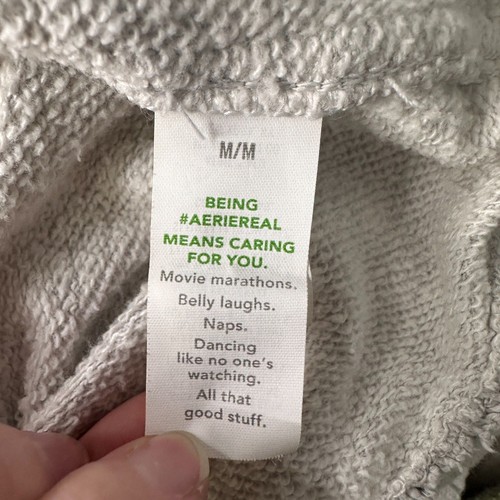 Aerie Damen Pullover Pulli grau Viertelreißverschluss M Baumwollmischung kuschelig Reise - Bild 7 von 7