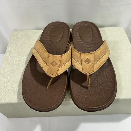 Sperry Plushwave Sandalen Herren Größe 9M hellbraun Riemen Flip-Flop Komfort - Bild 3 von 11