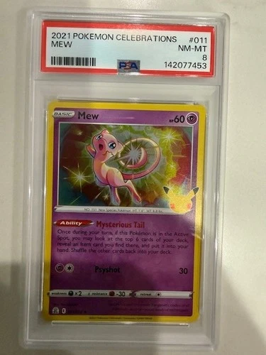 PSA 8 POKÉMON TCG MEW CELEBRATIONS 011/025 HOLO HOLO RARE