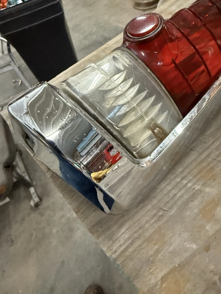 1955 Desoto Firedome Fireflite RH Chrome Taillight Bezel Lens Assembly - Image 4 of 4
