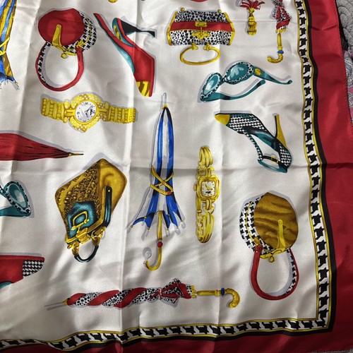 Bob Mackie Usable Arte Grande 39x39 Seda Bufanda Accesorios Tema Multicolor Nuevo con Etiquetas - Imagen 9 de 13