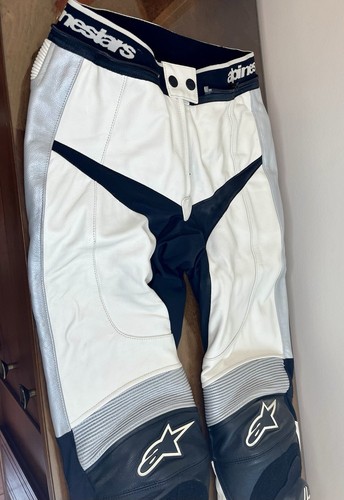 Alpinestars Stella Women's Leather Pants US 8/ EUR 44 Track Day White/Black/Sil - Picture 6 of 24