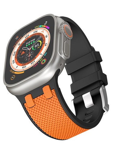 Bracelet En Silicone Bicolore Pour Apple Watch Series 9 8 7 6 5 4 3 Ultra SE 42- - Zdjęcie 23 z 29