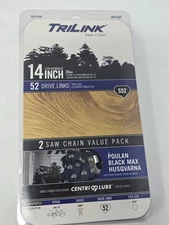 Trilink S52, 14" 2 Pack Replacement Saw Chain 52 Drive Links .050" Gauge NEW