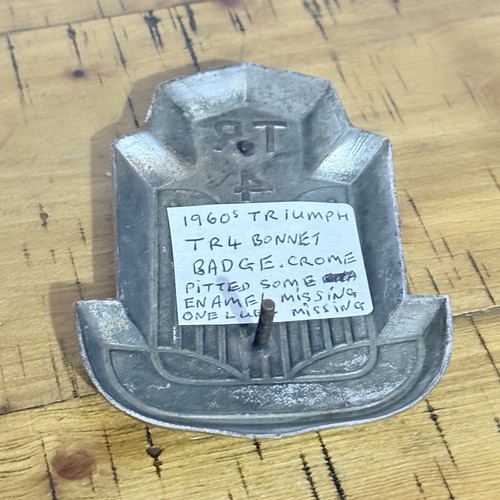 Triumph TR4 Bonnet Badge 1960s Chrome Plated Original Badge Emblem Triumph - Picture 6 of 6