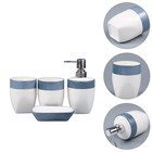 1set Home Bathroom Kitchen Soap Dispenser Bottle Organizer Tray Cups White Blue
