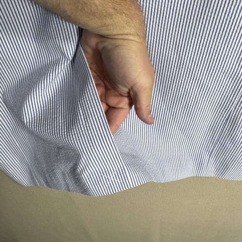 NWT Meeting Street 44S Seersucker 100% Cotton Blue White Striped Sport Coat NEW - Picture 11 of 16