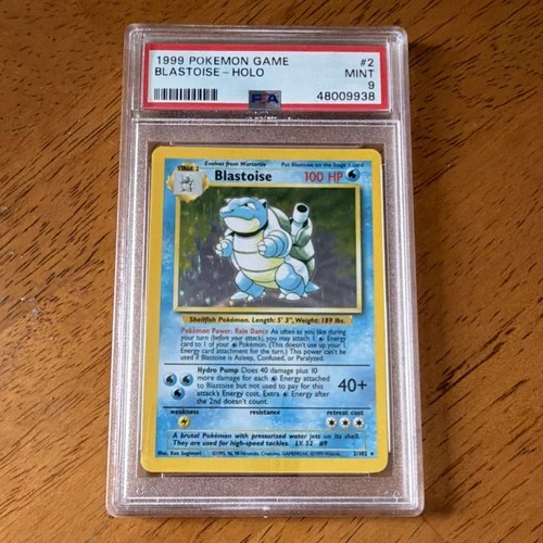 Pokémon Blastoise Base Set 1999 Holo Rare 2/102 PSA 9 English