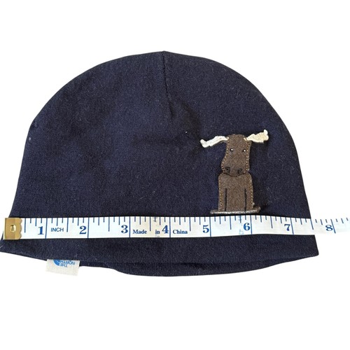 The North Face Infant Moose Applique Beanie Hat Navy 0‑6M Baby Outdoor - Picture 6 of 10