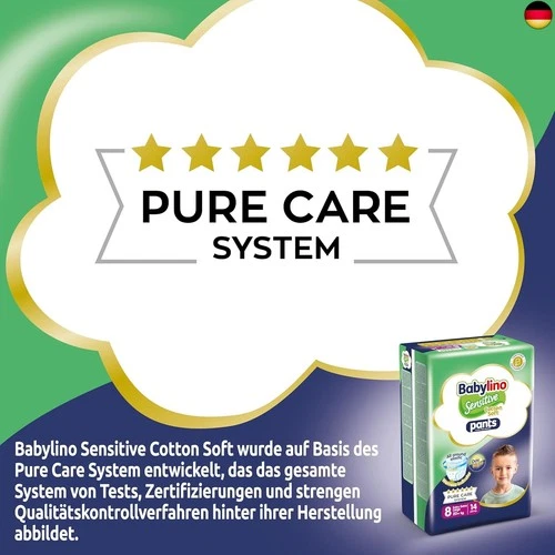 Babylino Sensitive Cotton Soft Windeln Größe 8, Pants XXL (20+ kg), 14 Stück - Bild 7 von 10