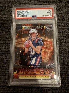 2024 Obsidian Drake Maye Embers SSP Case Hit Rookie PSA 9 Patriots #3