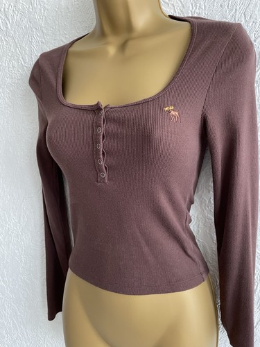 Abercrombie And Fitch Brown Long Sleeve Top size XS perfect condition - Picture 2 of 6