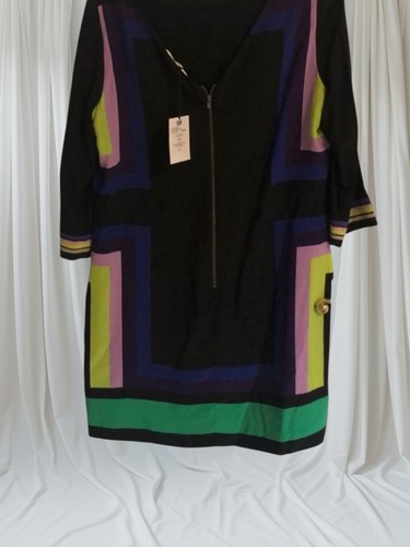 Diane Von Furstenberg DVF Avery Womens Silk Colorblock Shift Dress Black 14 NWT - Picture 12 of 14