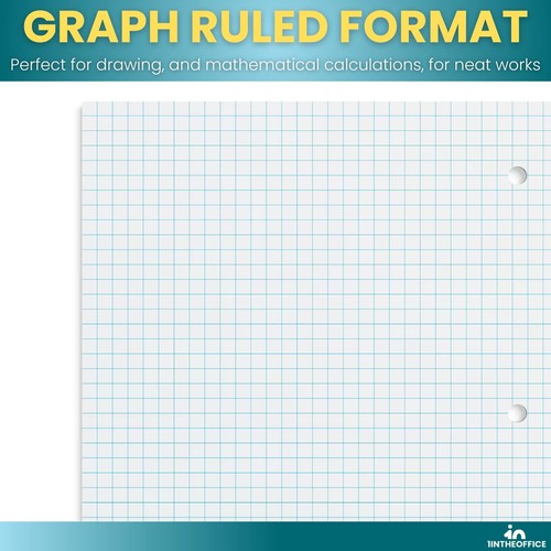 1InTheOffice Graph Paper Notebook, Spiral Paper Notebook, Quad Ruled 8"" x 10... - Picture 3 of 7