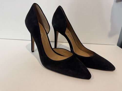 Jessica Simpson Pheona 4" High Heel Pumps Suede Black Pointed Toe Size 9.5 - Picture 2 of 5