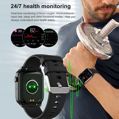 Smart Waterproof Watch Heart Rate Blood Pressure Sleep Tracker for iOS Android - Picture 3 of 16
