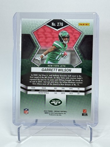 2022 Panini Mosaic NFL Debut Garrett Wilson #276 Rookie (RC) - Picture 2 of 2