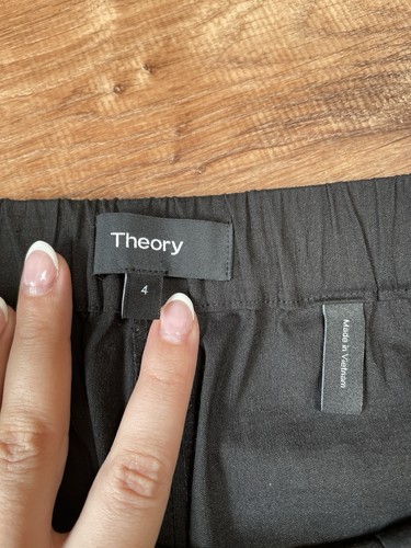 Theory Damen Treeca Pull On Pants Hose Leinenmischung Gr. 4 Schwarz Knöchelarbeit - Bild 8 von 10