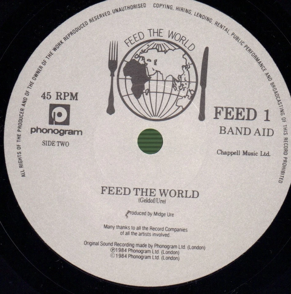 Band Aid Do They Know It's Christmas 7" vinyl UK Mercury 1984 paper labels - Image 4 of 4