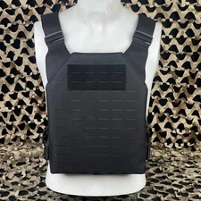 NEW Lancer Tactical Low Profile Laser Cut Molle Plate Carrier - Black (CA-7705B)